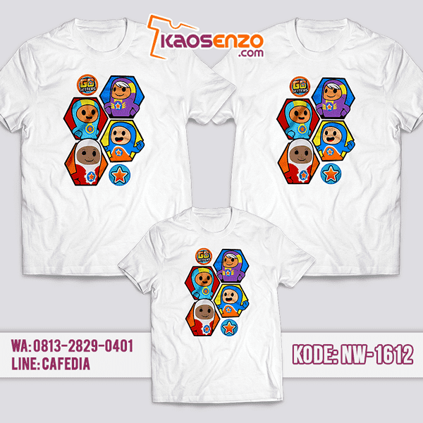 Baju Kaos Couple Keluarga Go Jetters | Kaos Family Custom | Kaos Go Jetters - NW 1612