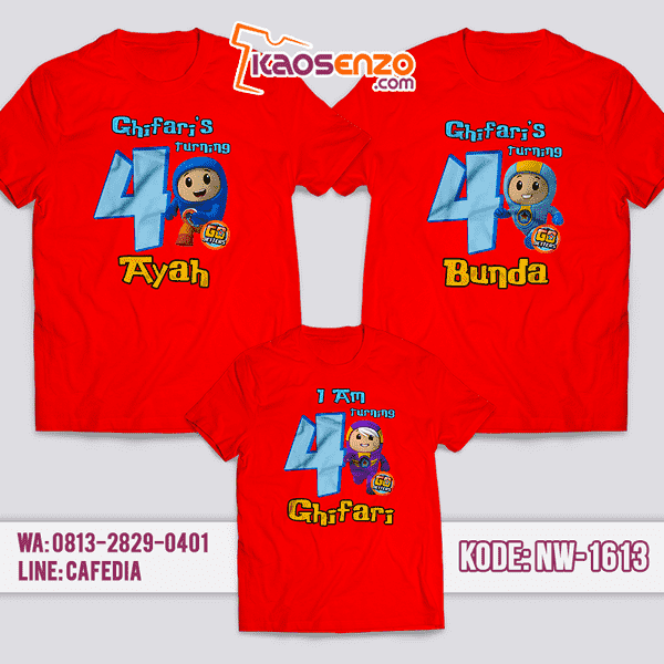 Kaos Couple Keluarga Go Jetters | Kaos Ulang Tahun Anak | Kaos Go Jetters - NW 1613