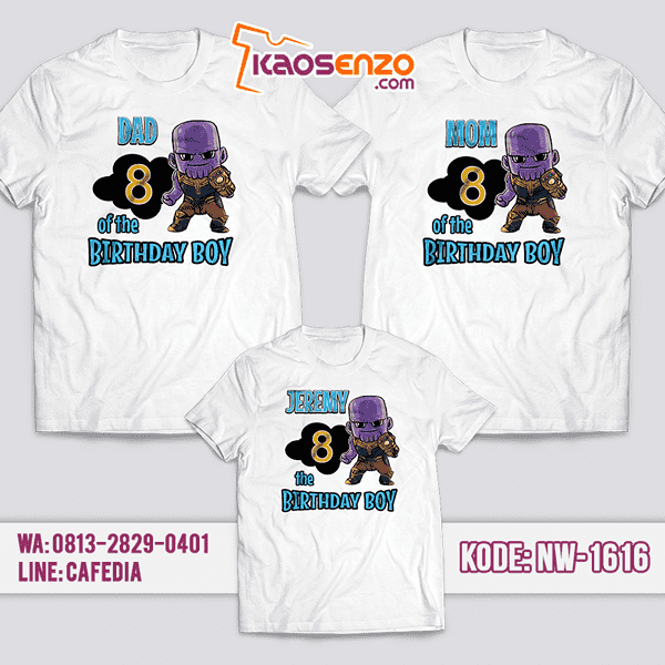 Baju Kaos Couple Keluarga Thanos | Kaos Ultah Anak | Kaos Thanos - NW 1616