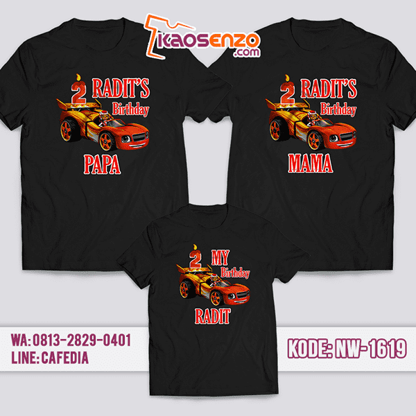 Kaos Couple Keluarga Blaze | Kaos Ulang Tahun Anak | Kaos Blaze - NW 1619