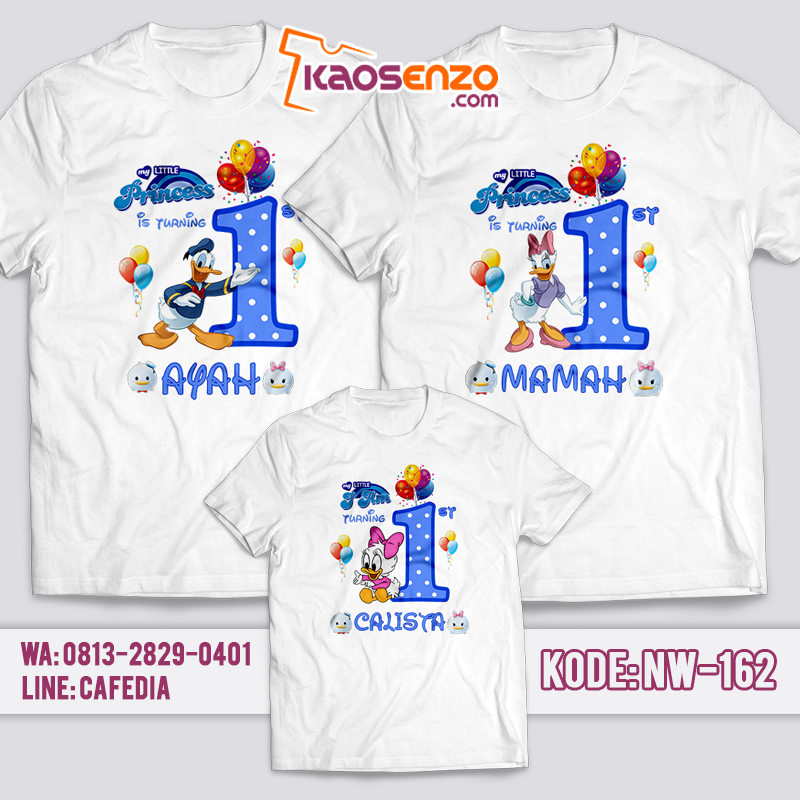 Baju Kaos Couple Keluarga | Baju Kaos Ultah Motif Donald Duck