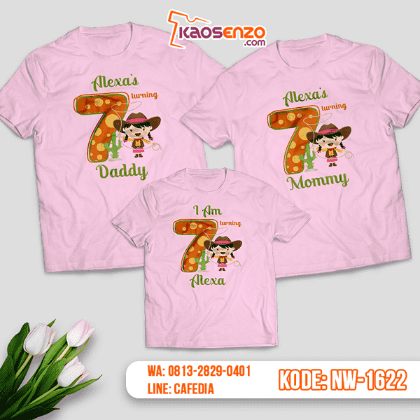 Kaos Couple Keluarga Koboy | Kaos Ulang Tahun Anak | Kaos Koboy - NW 1622