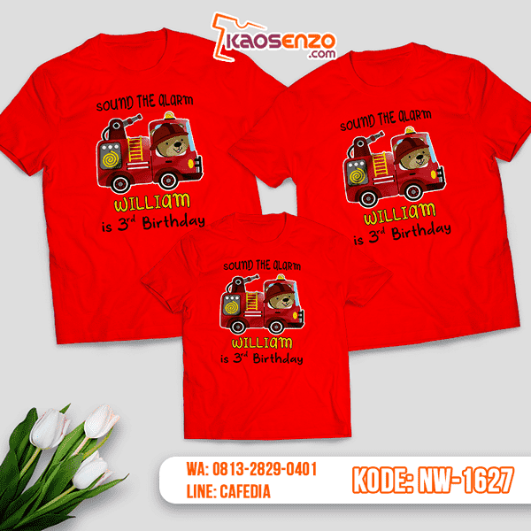 Kaos Couple Keluarga Pemadam Kebakaran | Kaos Ulang Tahun Anak | Kaos Pemadam Kebakaran - NW 1627