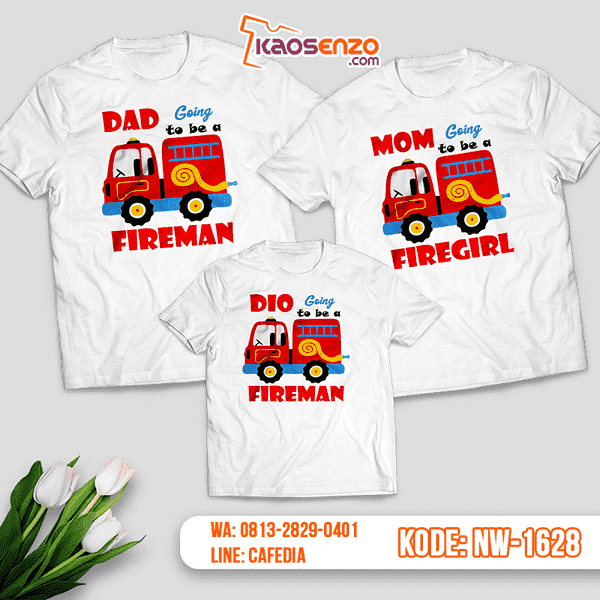 Baju Kaos Couple Keluarga Pemadam Kebakaran | Kaos Family Custom | Kaos Pemadam Kebakaran - NW 1628