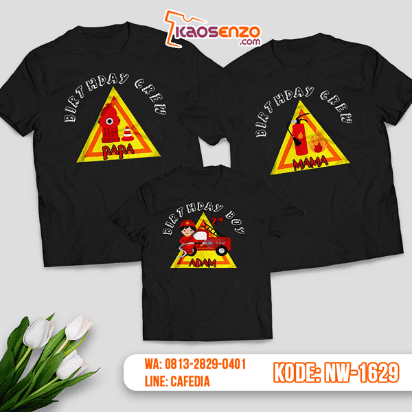 Kaos Couple Keluarga Pemadam Kebakaran | Kaos Ulang Tahun Anak | Kaos Pemadam Kebakaran - NW 1629