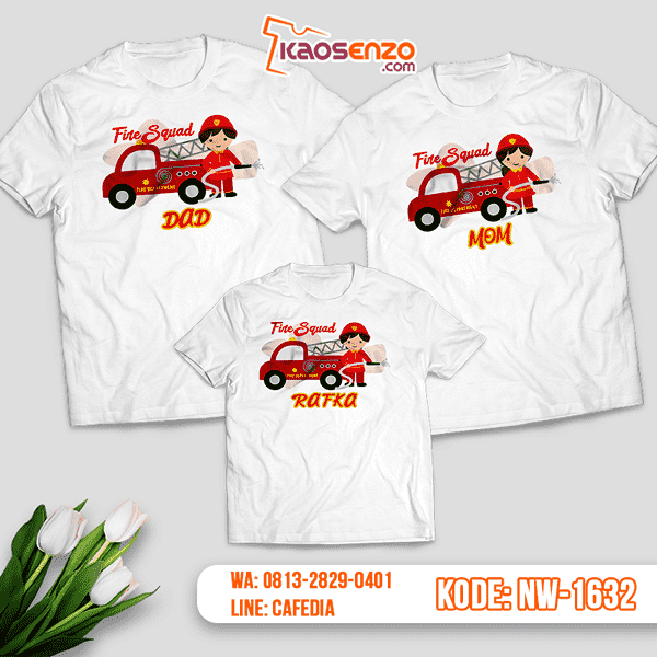 Baju Kaos Couple Keluarga Pemadam Kebakaran | Kaos Family Custom | Kaos Pemadam Kebakaran - NW 1632