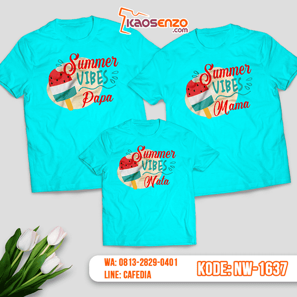 Baju Kaos Couple Keluarga Ice Cream | Kaos Family Custom Es Krim | Kaos Ice Cream - NW 1637