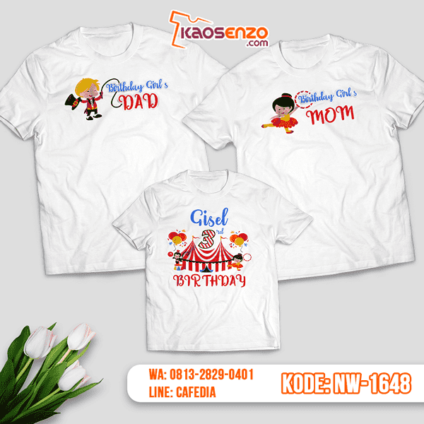 Baju Kaos Couple Keluarga Circus | Kaos Ultah Anak | Kaos Circus - NW 1648