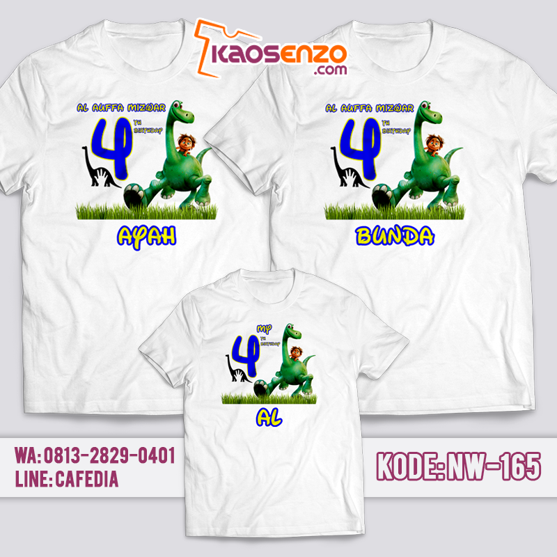 Baju Kaos Couple Keluarga | Baju Kaos Ultah Motif The Good Dinosaur