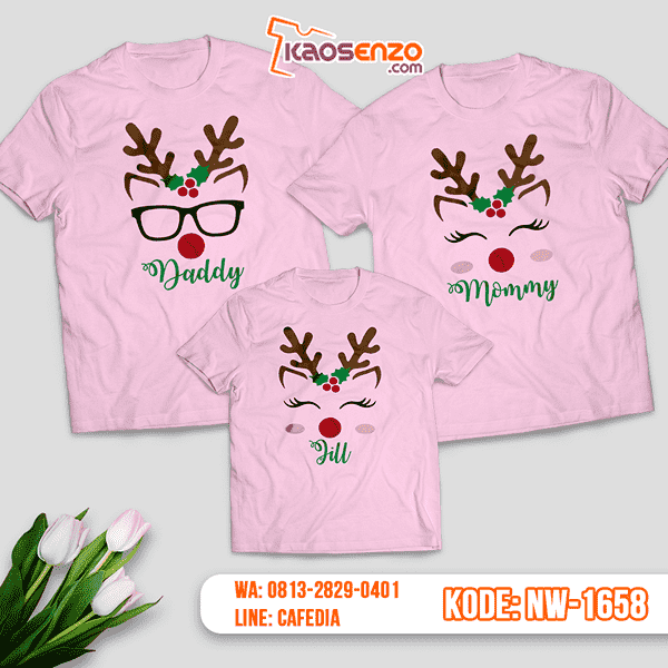 Baju Kaos Couple Keluarga Christmas | Kaos Family Custom | Kaos Christmas - NW 1658