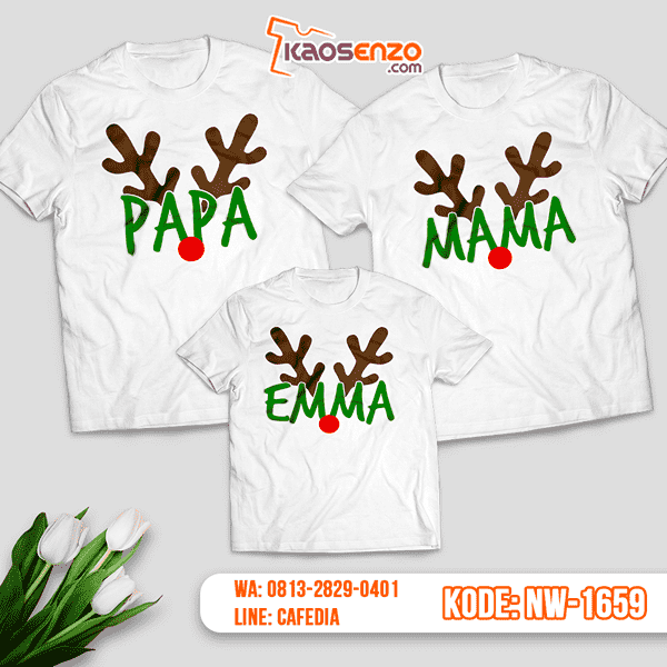 Baju Kaos Couple Keluarga Christmas | Kaos Family Custom | Kaos Christmas - NW 1659