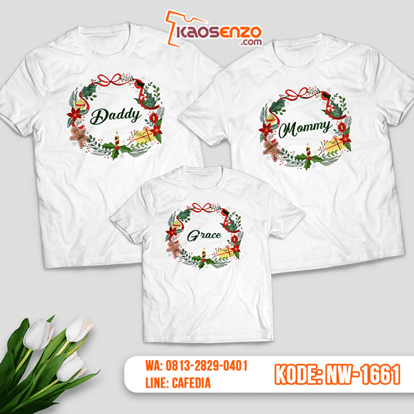 Baju Kaos Couple Keluarga Christmas | Kaos Family Custom | Kaos Christmas - NW 1661