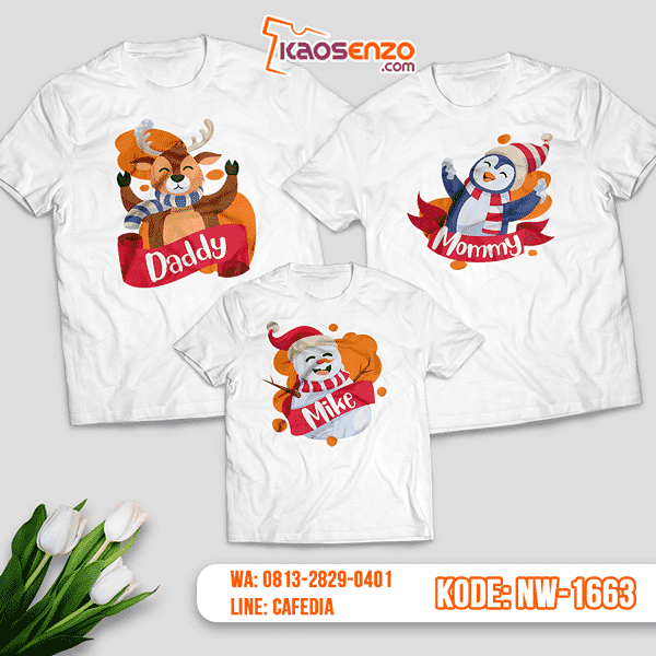 Baju Kaos Couple Keluarga Christmas | Kaos Family Custom | Kaos Christmas - NW 1663