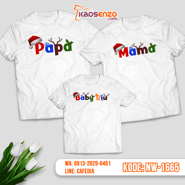 Baju Kaos Couple Keluarga Christmas | Kaos Family Custom | Kaos Christmas - NW 1665