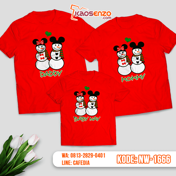 Baju Kaos Couple Keluarga Christmas | Kaos Family Custom | Kaos Christmas - NW 1666