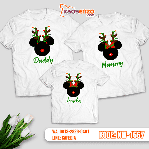 Baju Kaos Couple Keluarga Christmas | Kaos Family Custom | Kaos Christmas - NW 1667