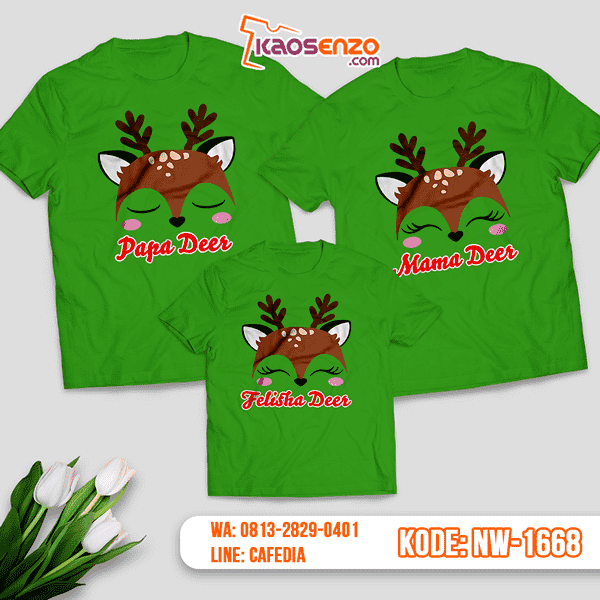 Baju Kaos Couple Keluarga Christmas | Kaos Family Custom | Kaos Christmas - NW 1668