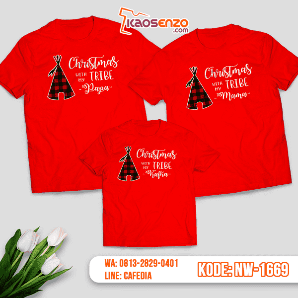 Baju Kaos Couple Keluarga Christmas | Kaos Family Custom | Kaos Christmas - NW 1669