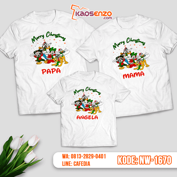 Baju Kaos Couple Keluarga Christmas | Kaos Family Custom | Kaos Christmas - NW 1670