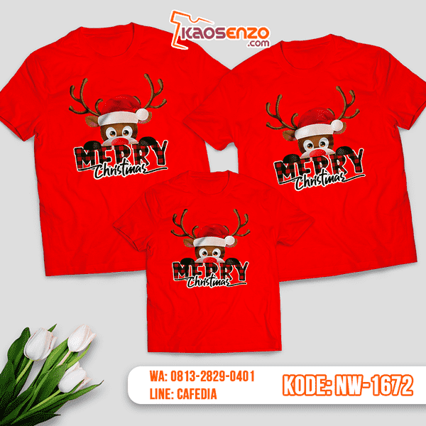 Baju Kaos Couple Keluarga Christmas | Kaos Family Custom | Kaos Christmas - NW 1672