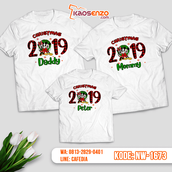 Baju Kaos Couple Keluarga Christmas | Kaos Family Custom | Kaos Christmas - NW 1673