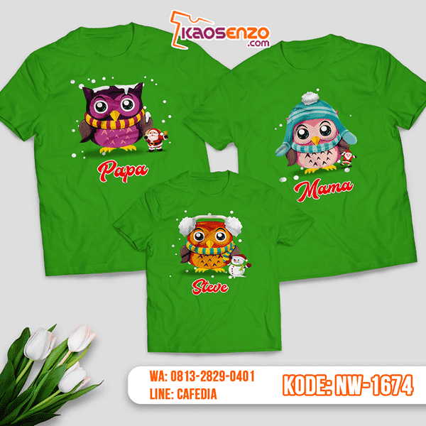 Baju Kaos Couple Keluarga Christmas | Kaos Family Custom | Kaos Christmas - NW 1674