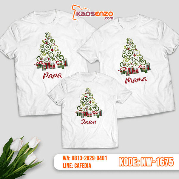 Baju Kaos Couple Keluarga Christmas | Kaos Family Custom | Kaos Christmas - NW 1675