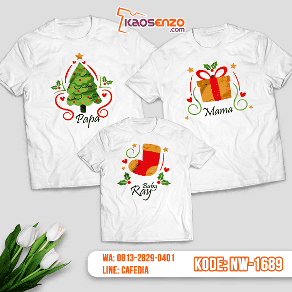 Baju Kaos Couple Keluarga Natal | Kaos Family Custom | Kaos Natal - NW 1689