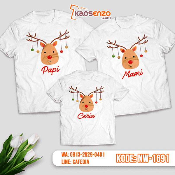 Baju Kaos Couple Keluarga Natal | Kaos Family Custom | Kaos Natal - NW 1691