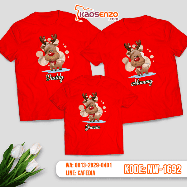 Baju Kaos Couple Keluarga Natal | Kaos Family Custom | Kaos Natal - NW 1692