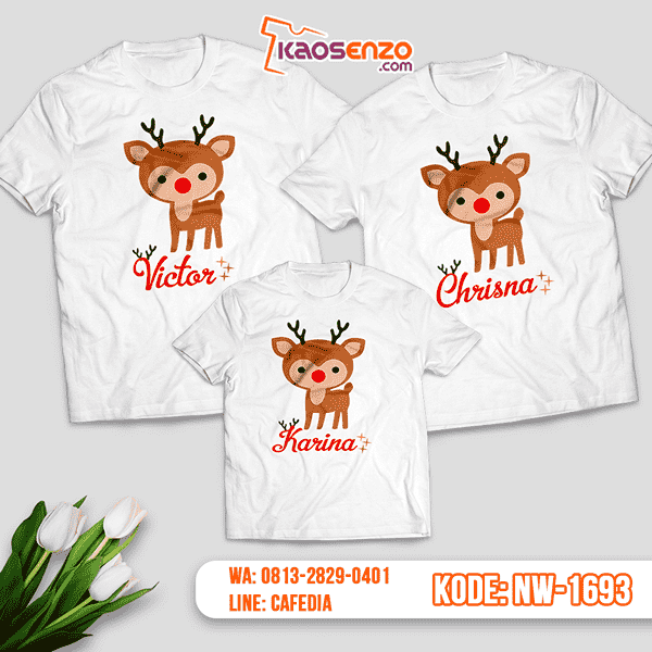 Baju Kaos Couple Keluarga Natal | Kaos Family Custom | Kaos Natal - NW 1693