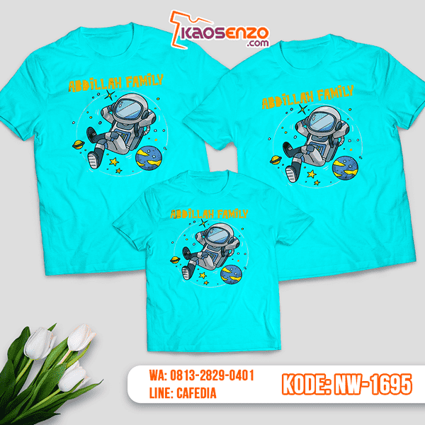 Baju Kaos Couple Keluarga Astronot | Kaos Family Custom | Kaos Astronot - NW 1695