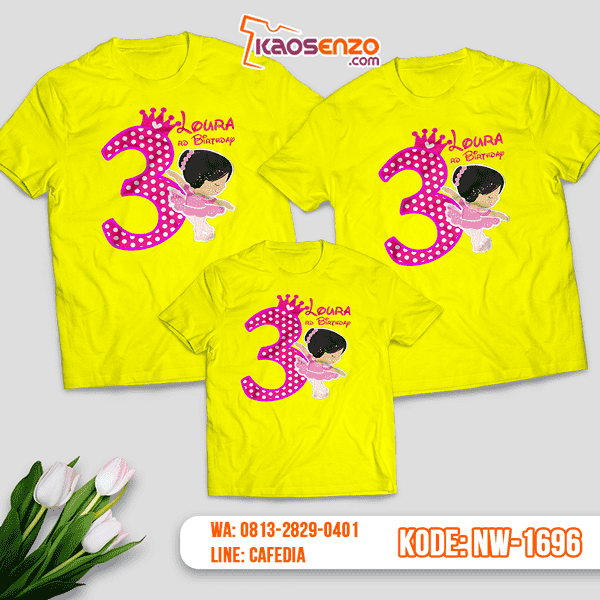 Baju Kaos Couple Keluarga Princess | Kaos Family Custom | Kaos Princess - NW 1696