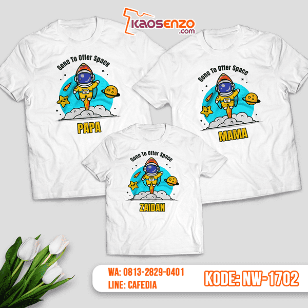 Baju Kaos Couple Keluarga Astronot | Kaos Ultah Anak | Kaos Astronot - NW 1702