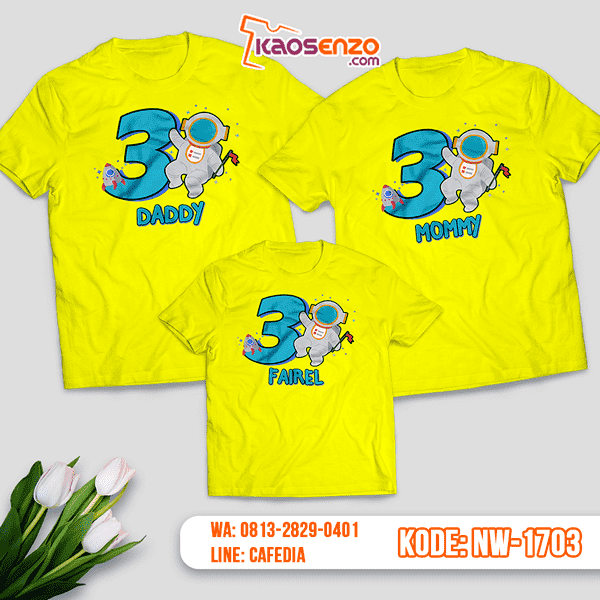 Baju Kaos Couple Keluarga Astronot | Kaos Family Custom | Kaos Astronot - NW 1703