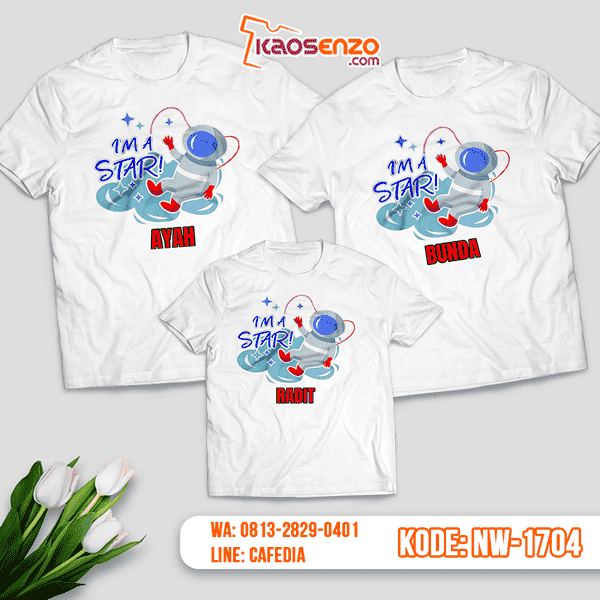 Baju Kaos Couple Keluarga Astronot | Kaos Family Custom | Kaos Astronot - NW 1704