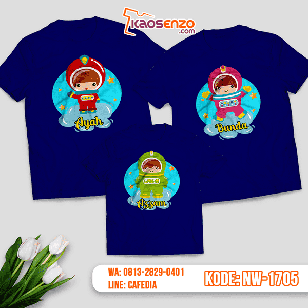 Baju Kaos Couple Keluarga Astronot | Kaos Family Custom | Kaos Astronot - NW 1705