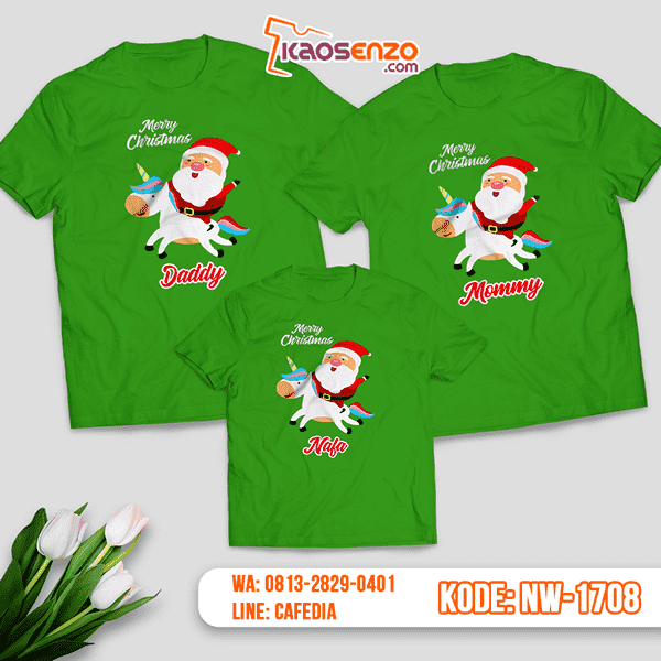 Baju Kaos Couple Keluarga Natal | Kaos Family Custom | Kaos Natal - NW 1708