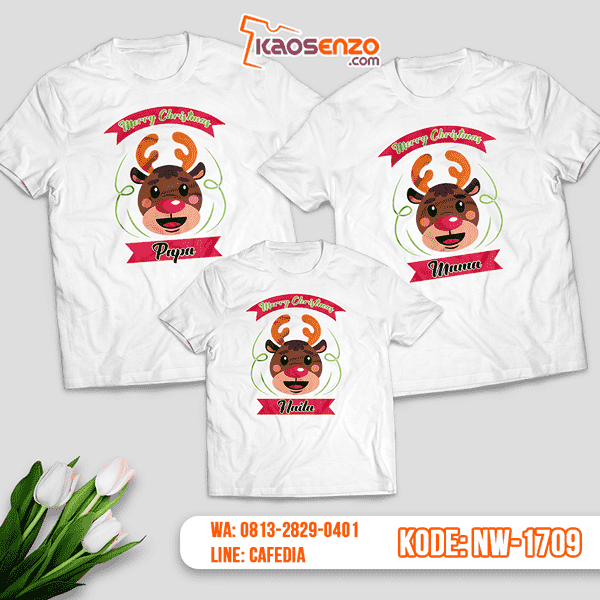 Baju Kaos Couple Keluarga Natal | Kaos Family Custom | Kaos Natal - NW 1709