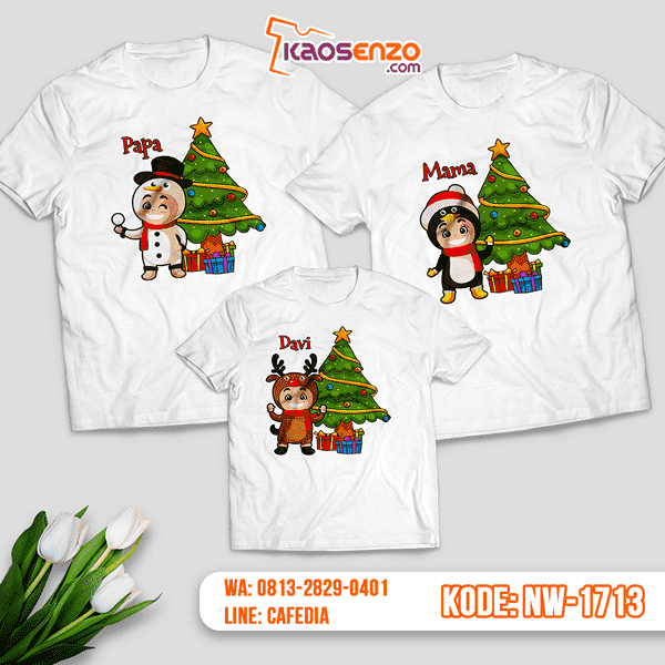 Baju Kaos Couple Keluarga Natal | Kaos Family Custom | Kaos Natal - NW 1713