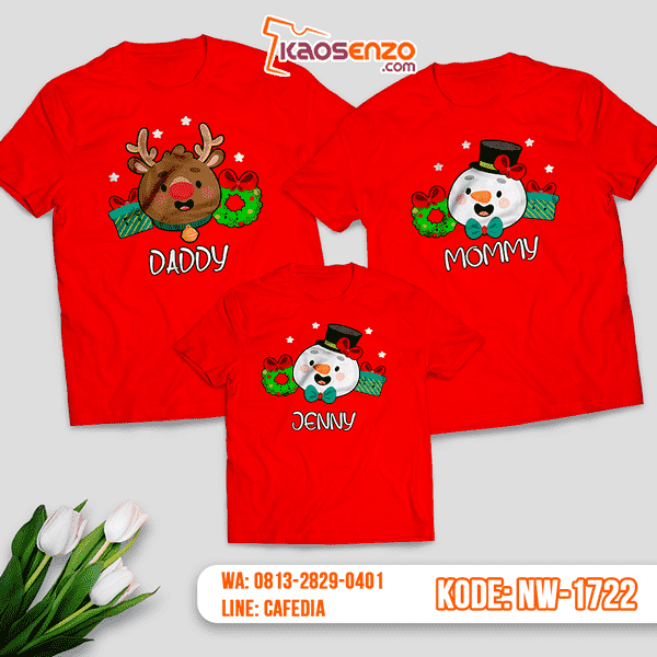 Baju Kaos Couple Keluarga Natal | Kaos Family Custom | Kaos Natal - NW 1722