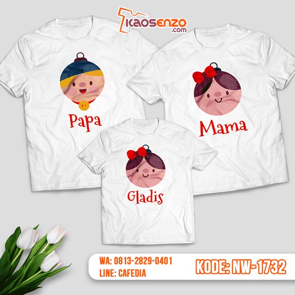 Baju Kaos Couple Keluarga Natal | Kaos Family Custom | Kaos Natal - NW 1732