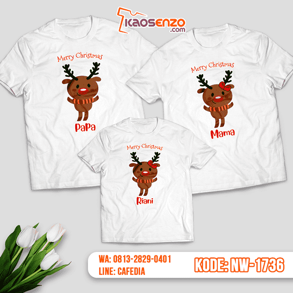 Baju Kaos Couple Keluarga Natal | Kaos Family Custom | Kaos Natal - NW 1736