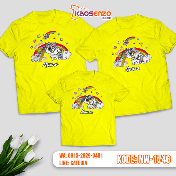 Kaos Couple Keluarga Unicorn | Kaos Ulang Tahun Anak | Kaos Unicorn - NW 1746