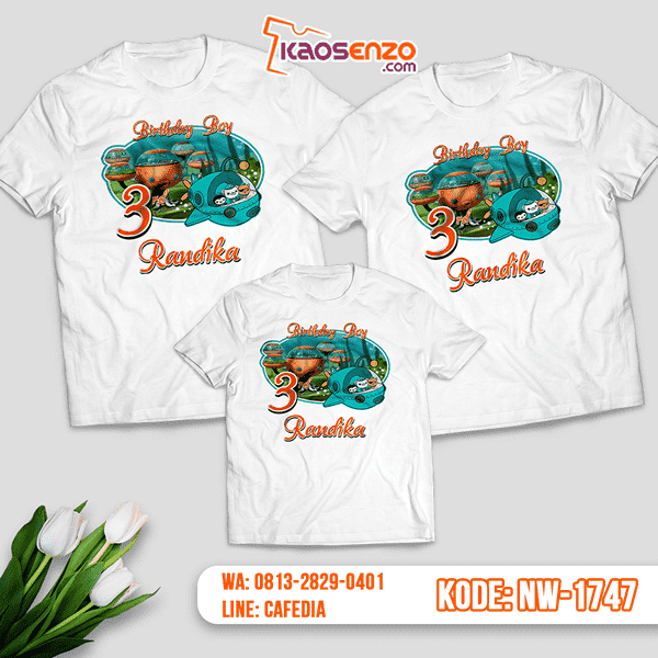 Baju Kaos Couple Keluarga Octonauts | Kaos Ultah Anak | Kaos Octonauts - NW 1747