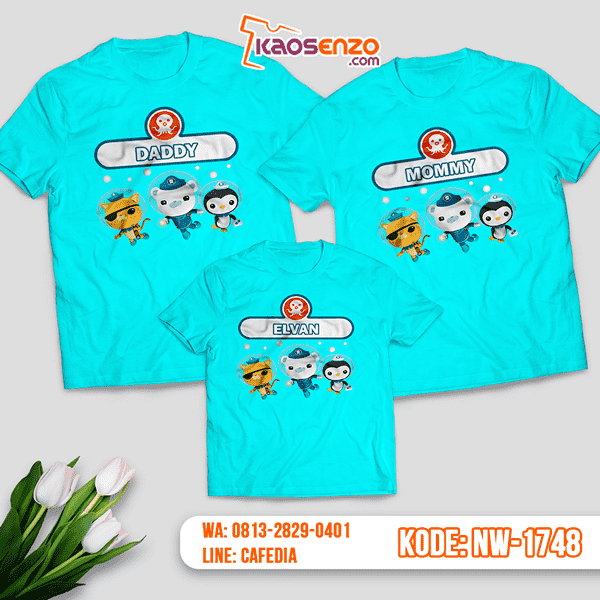 Baju Kaos Couple Keluarga Octonuats | Kaos Family Custom | Kaos Octonauts - NW 1748