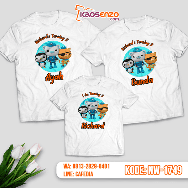 Baju Kaos Couple Keluarga Octonauts | Kaos Ultah Anak | Kaos Octonauts - NW 1749