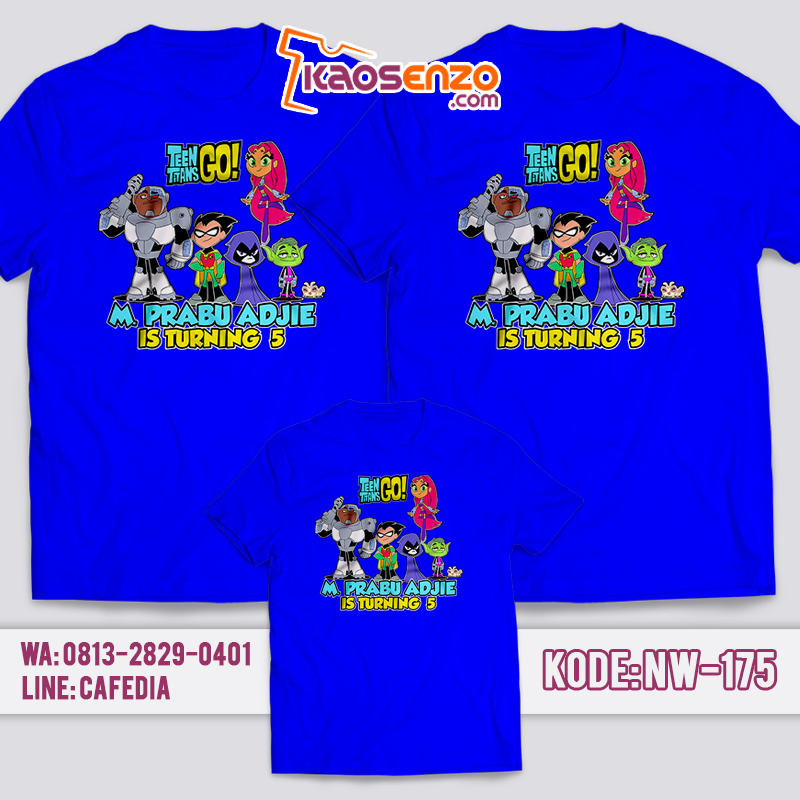 Baju Kaos Couple Keluarga | Baju Kaos Ultah Motif Teen Titans Go