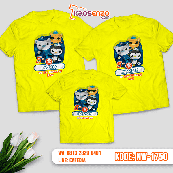 Kaos Couple Keluarga Octonauts | Kaos Ulang Tahun Anak | Kaos Octonauts - NW 1750