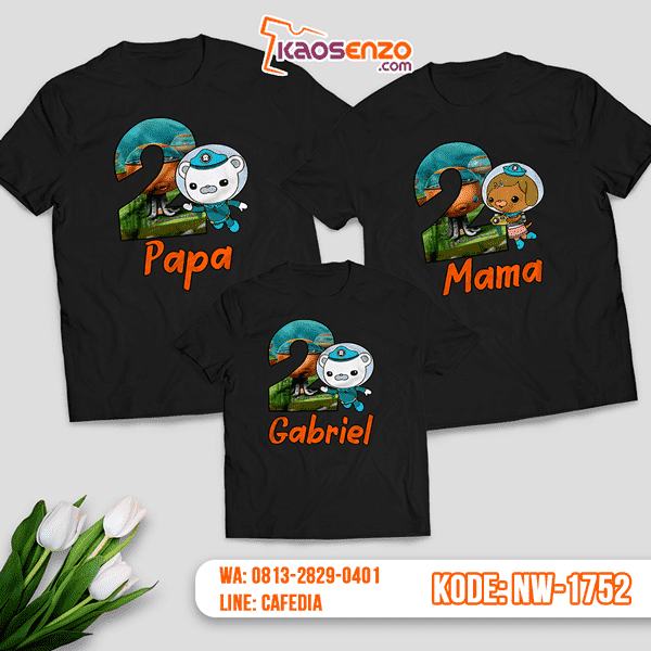 Kaos Couple Keluarga Octonauts | Kaos Ulang Tahun Anak | Kaos Octonauts - NW 1752